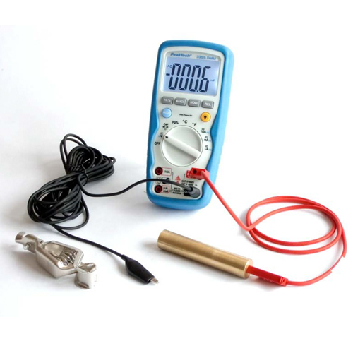 Multimètre Digital Peak Tech 3355 DMM avec kit d'électrode à main et fil de terre pour mesurer les tensions induites