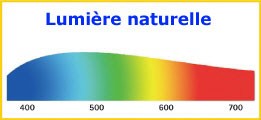 Graphique spectre lumière naturelle