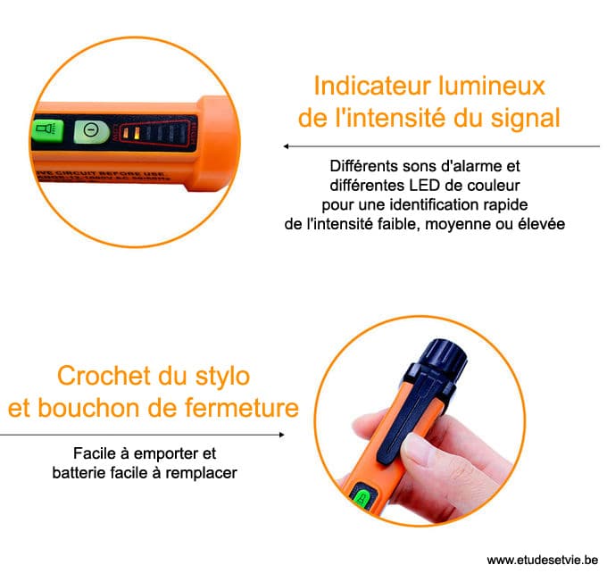 Détecteur de champ électrique / testeur de tension PEAKMETER PM8908C