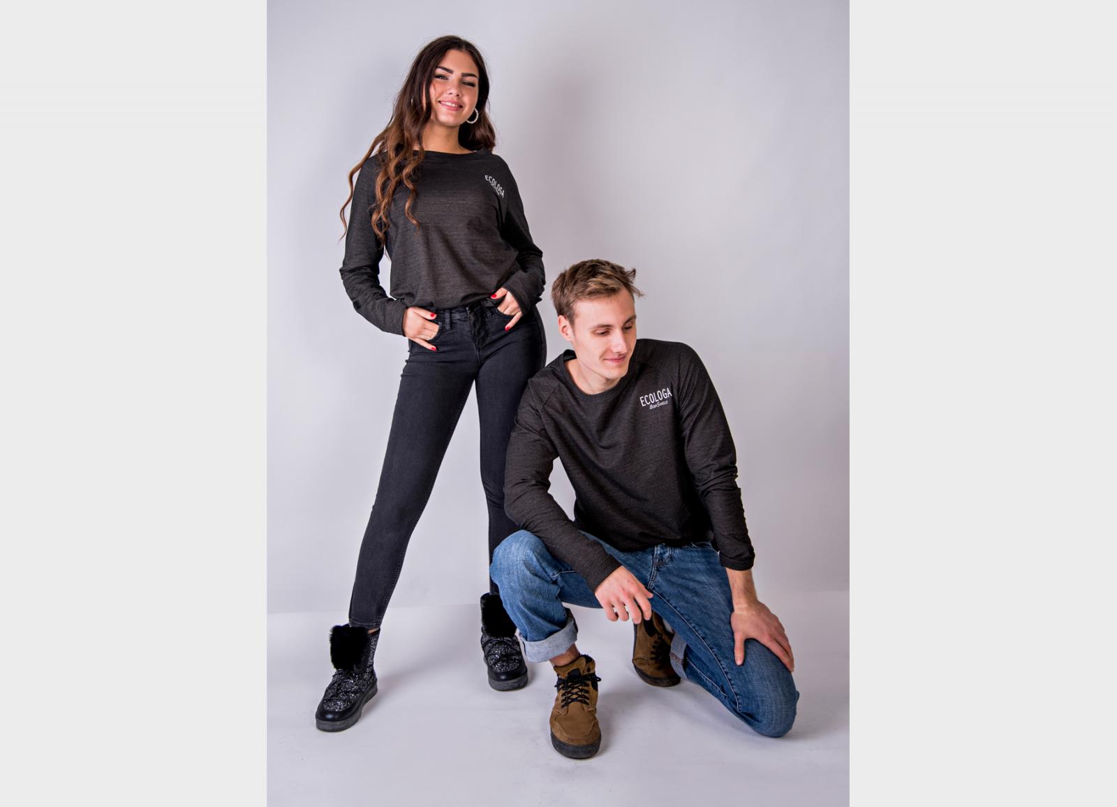 T-shirt anti-ondes noir à manches longues pour homme et dame