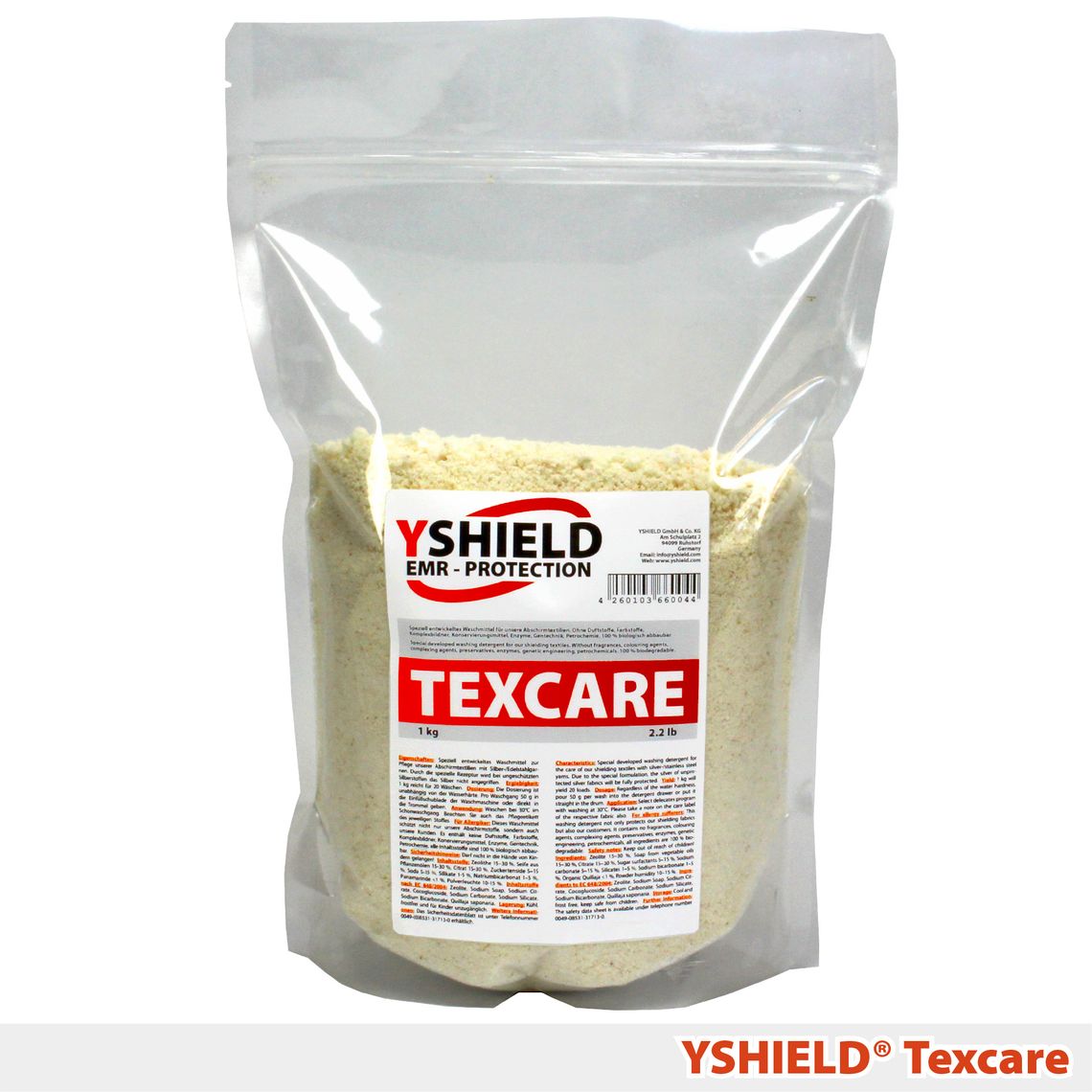 1Kg de détergent en poudre TEXCARE pour tissus de protection en fil d'argent ou d'acier
