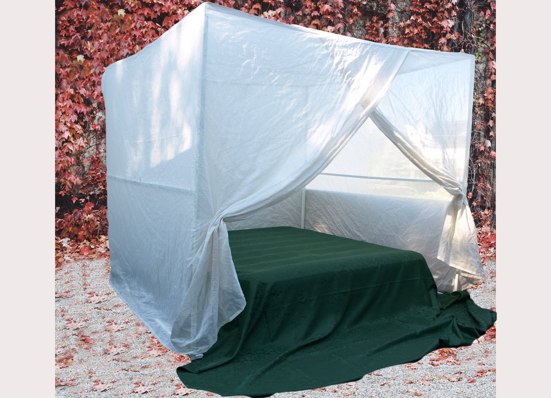 Baldaquin-cabine rectangulaire anti-ondes de deux personnes en voile écran blanc contre les hautes fréquences