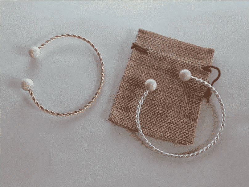 Bracelet de Lakhovsky en cuivre tressé et hêtre