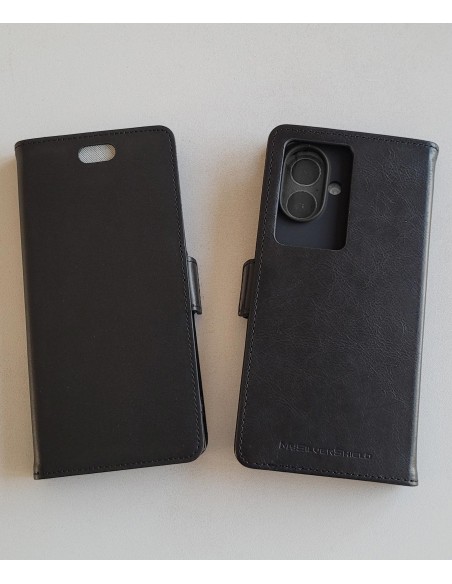 Etui anti-ondes en cuir noir pour Apple iPhone 16 Plus