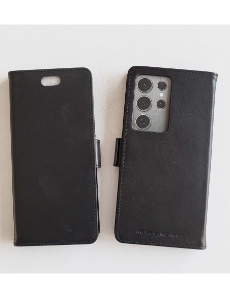Etui anti-ondes en cuir noir pour Samsung Galaxy S24 Ultra