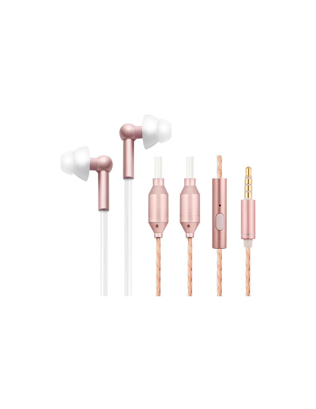 Oreillettes anti ondes ibrain à tube d'air FC32 - or rosé