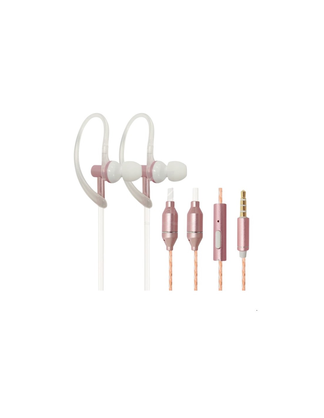 Oreillettes anti ondes ibrain à tube d'air FC33 - or rosé