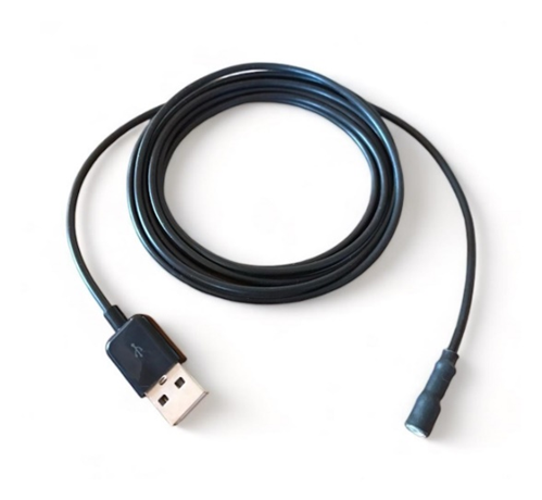 Cordon USB-A de mise à la terre noir à douille cylindrique