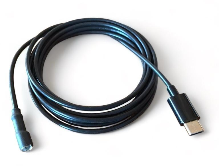 Cordon USB-C de mise à la terre noir à douille cylindrique